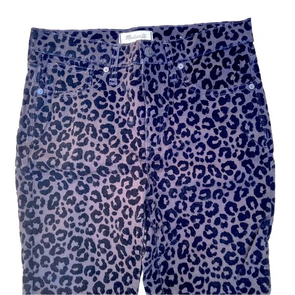 Madewell 9-Inch Skinny Jeans In Black Flocked Leopard Edition Women’s Size 28 - Picture 5 of 12